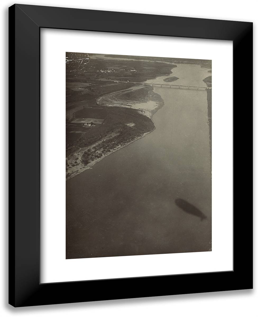 Shadow of Blimp 19x24 Black Modern Wood Framed Art Print Poster by Azari, Fedele