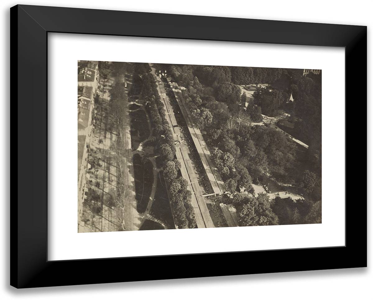 Tree-Lined Street 24x19 Black Modern Wood Framed Art Print Poster by Azari, Fedele