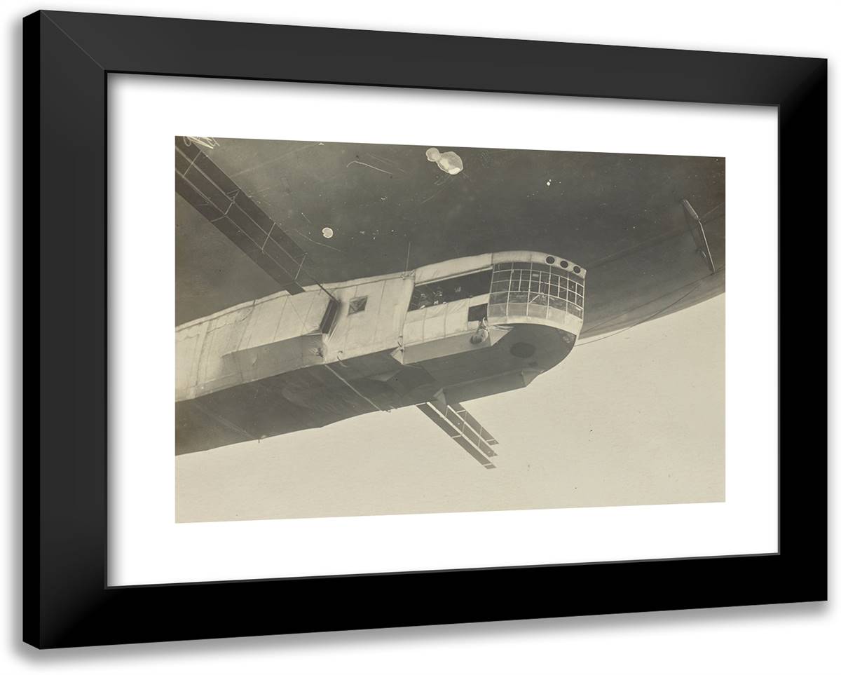 View of Blimp's Gondola 24x19 Black Modern Wood Framed Art Print Poster by Azari, Fedele