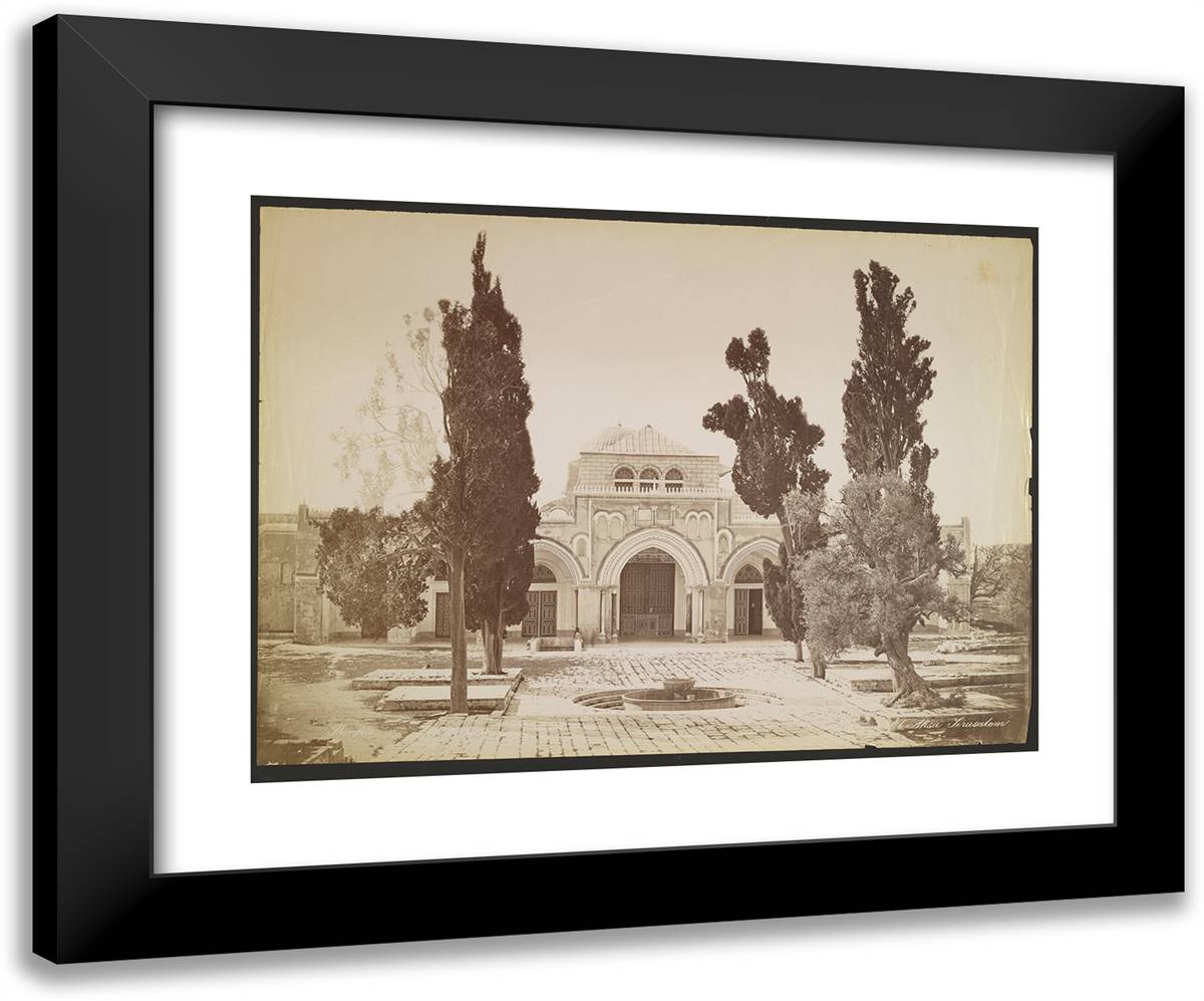El Aksa, Jerusalem 24x20 Black Modern Wood Framed Art Print Poster by Bonfils, Felix