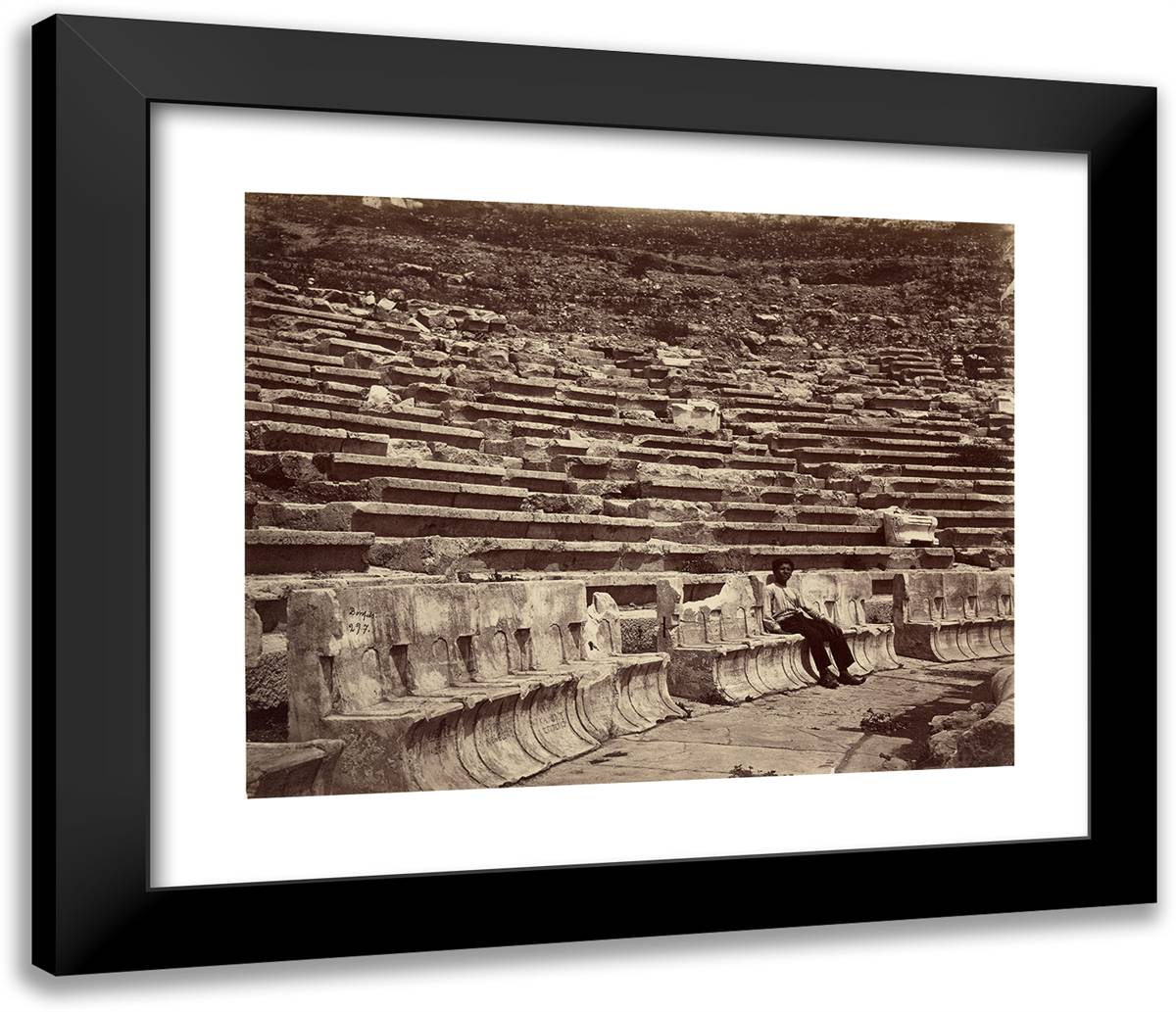Interior, Theater of Dionysius, Athens 23x20 Black Modern Wood Framed Art Print Poster by Bonfils, Felix