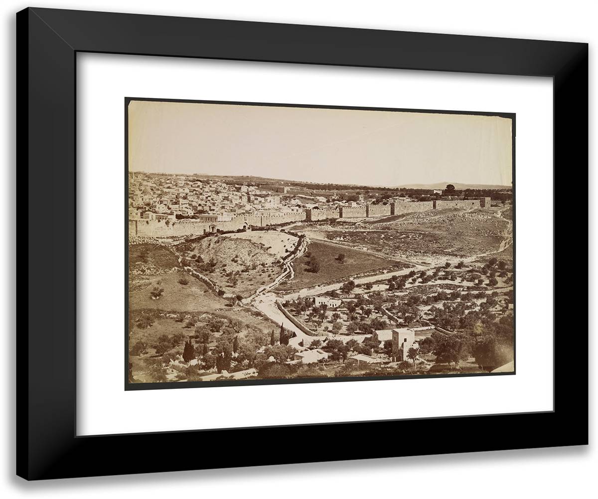Jerusalem 24x20 Black Modern Wood Framed Art Print Poster by Bonfils, Felix