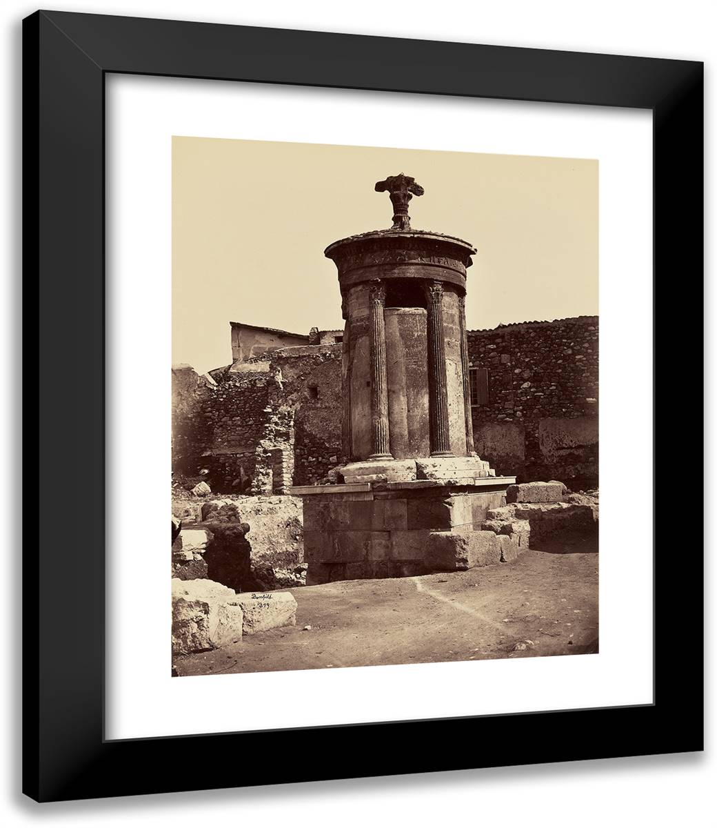 Lanterne De Diogene. Monument Choregique De Lysicrate - Athe 20x24 Black Modern Wood Framed Art Print Poster by Bonfils, Felix