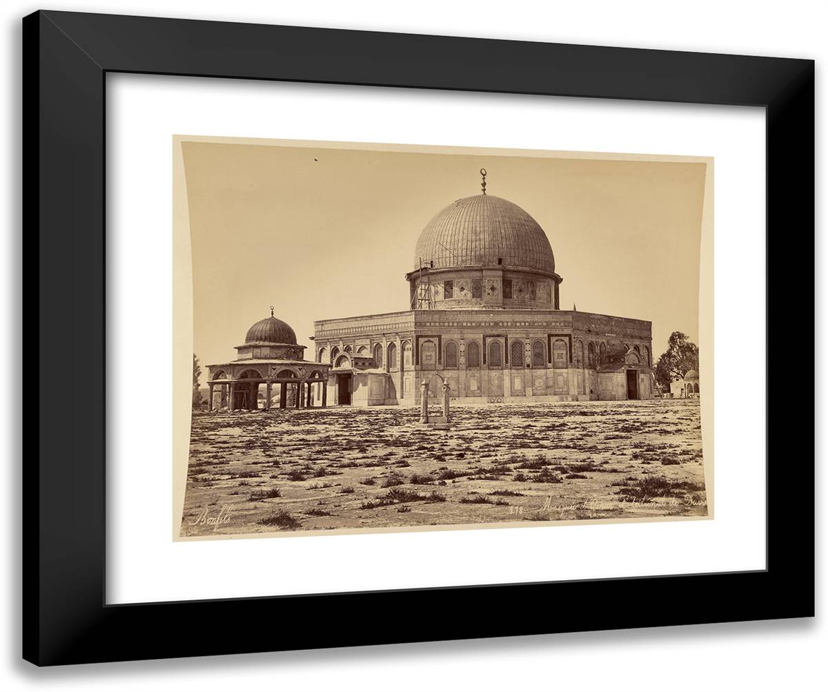 Mosquee D'Omar Et Tribunal De David 24x20 Black Modern Wood Framed Art Print Poster by Bonfils, Felix