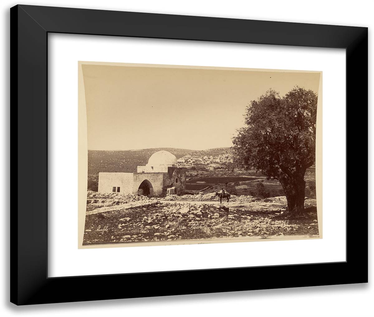Palestine. Tombeau De Rachel, Pres De Bethlehem 24x20 Black Modern Wood Framed Art Print Poster by Bonfils, Felix
