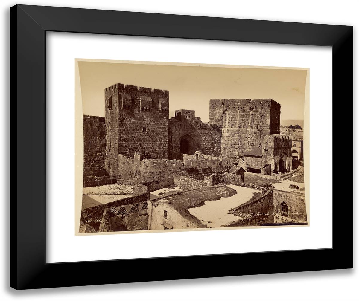 Tour De David, Jerusalem 24x20 Black Modern Wood Framed Art Print Poster by Bonfils, Felix