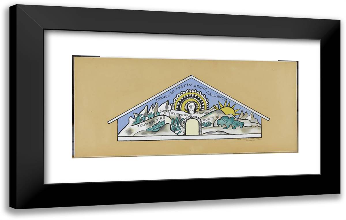 1St State Church Of Assy 24x15 Black Modern Wood Framed Art Print Poster by Leger, Fernand