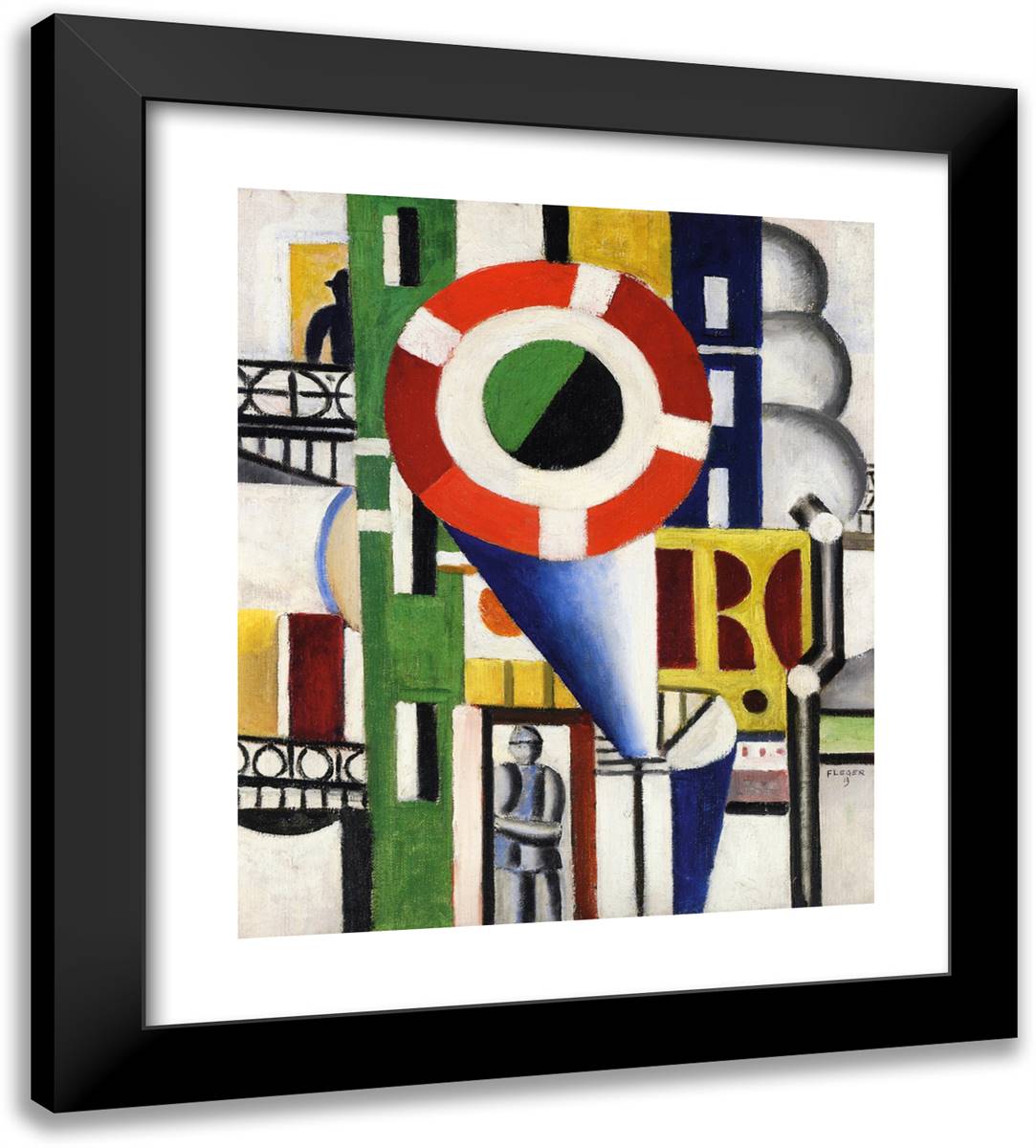 A Disc In The City 20x22 Black Modern Wood Framed Art Print Poster by Leger, Fernand