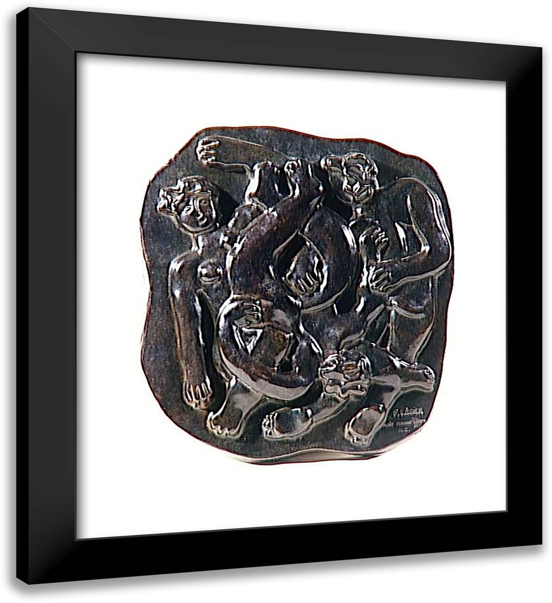 Acrobats 20x22 Black Modern Wood Framed Art Print Poster by Leger, Fernand