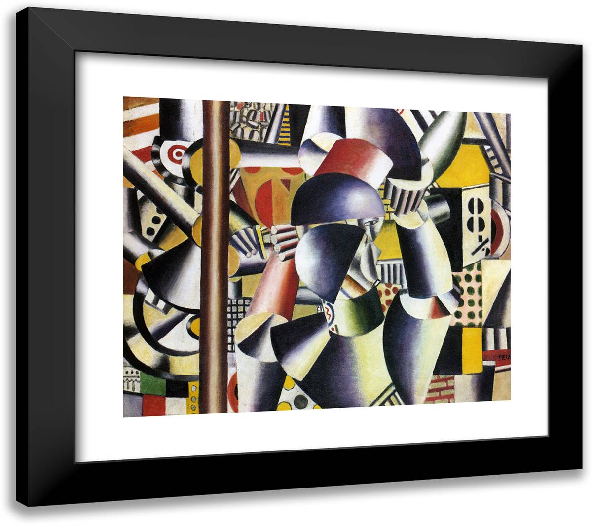 Acrobats in the Circus 23x20 Black Modern Wood Framed Art Print Poster by Leger, Fernand