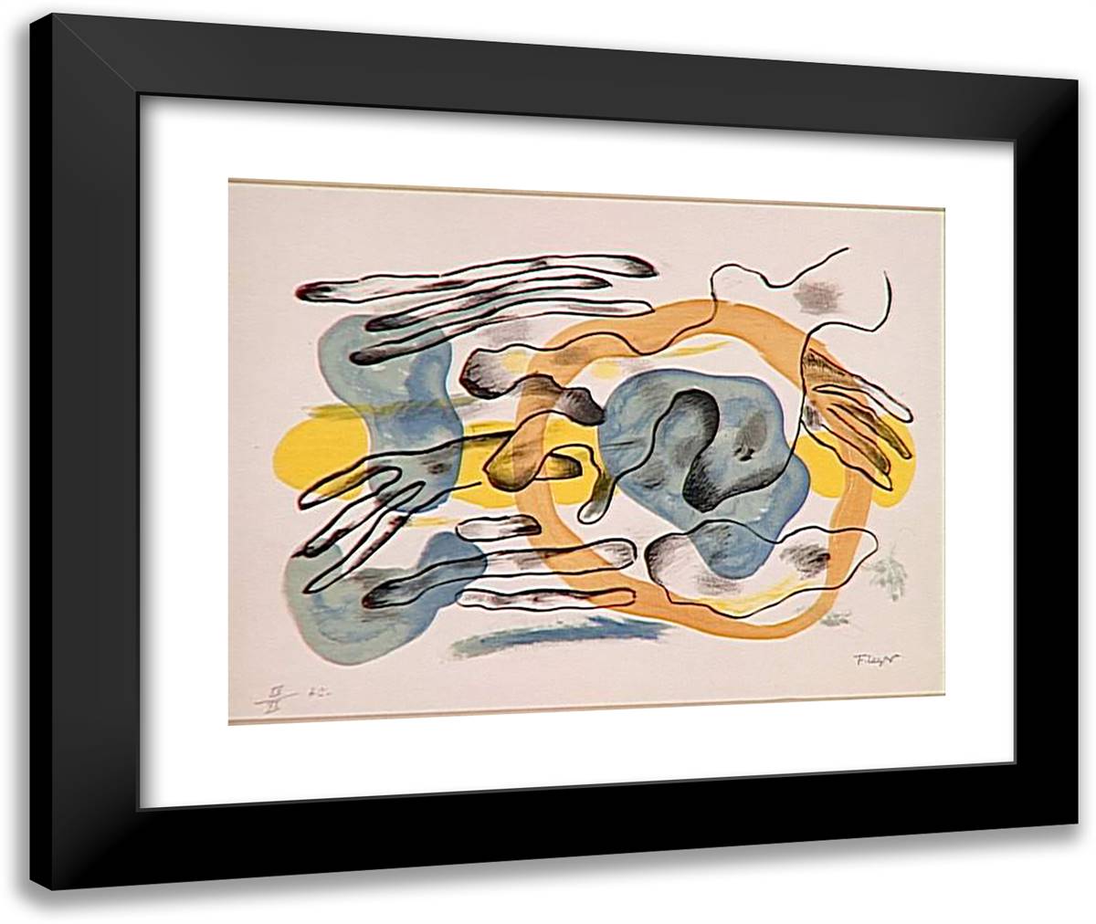 Clouds 24x20 Black Modern Wood Framed Art Print Poster by Leger, Fernand