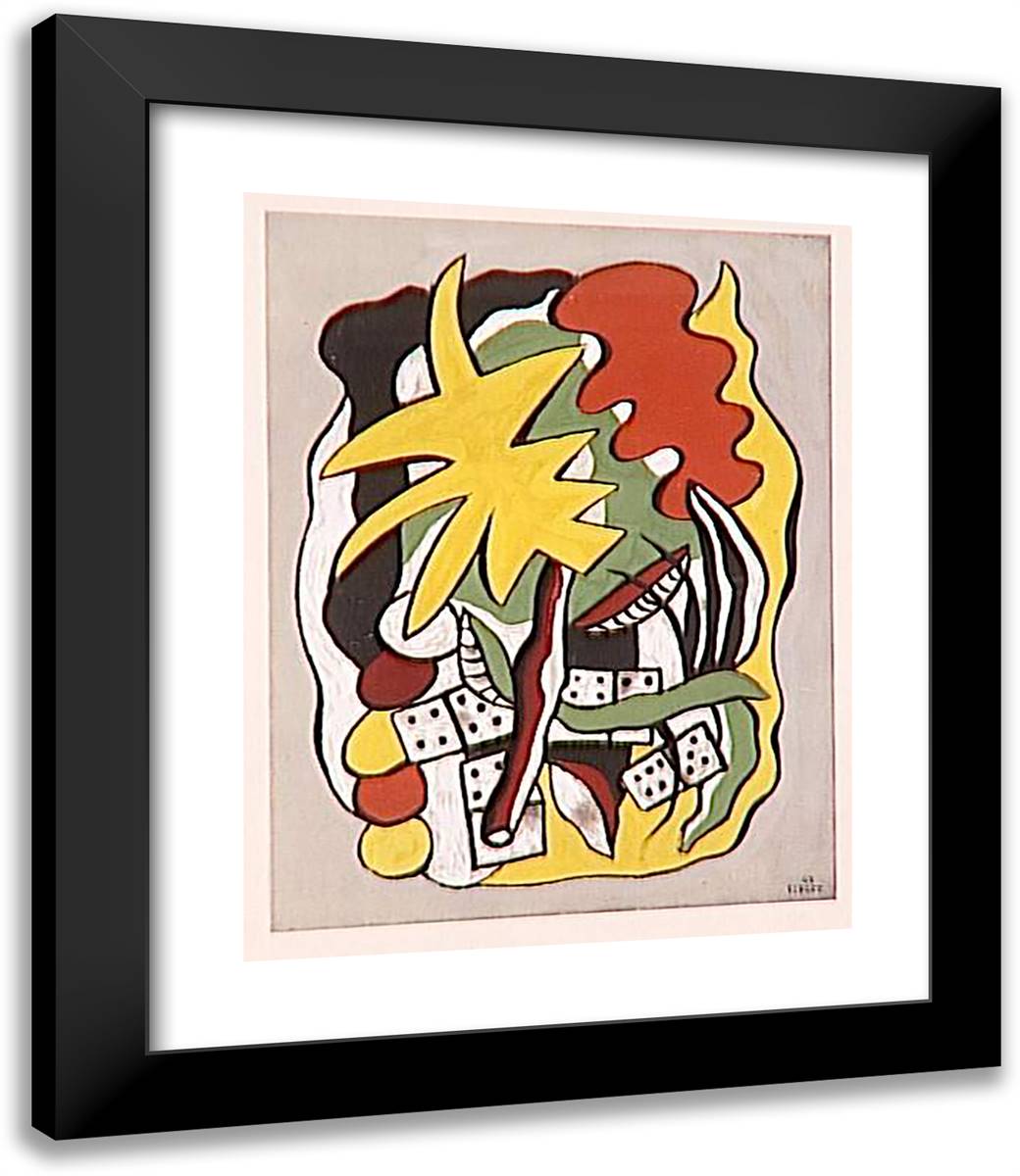 Composition Dominoes 20x23 Black Modern Wood Framed Art Print Poster by Leger, Fernand