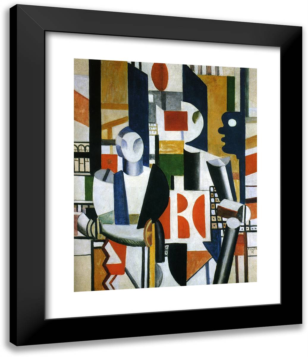 Men in the City 20x24 Black Modern Wood Framed Art Print Poster by Leger, Fernand