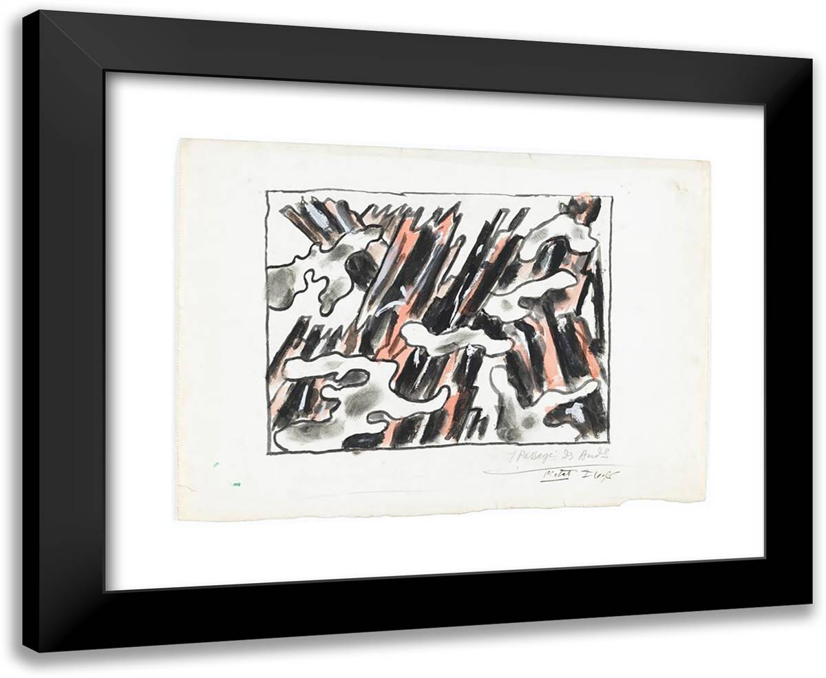 Model, Setting for the Opera by Darius Milhaud Bolivar, L Pass Andes 24x20 Black Modern Wood Framed Art Print Poster by Leger, Fernand