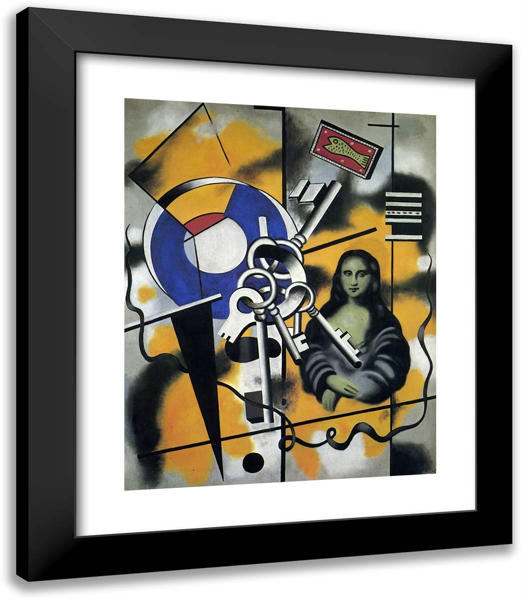 Mona Lisa with the Keys 20x23 Black Modern Wood Framed Art Print Poster by Leger, Fernand