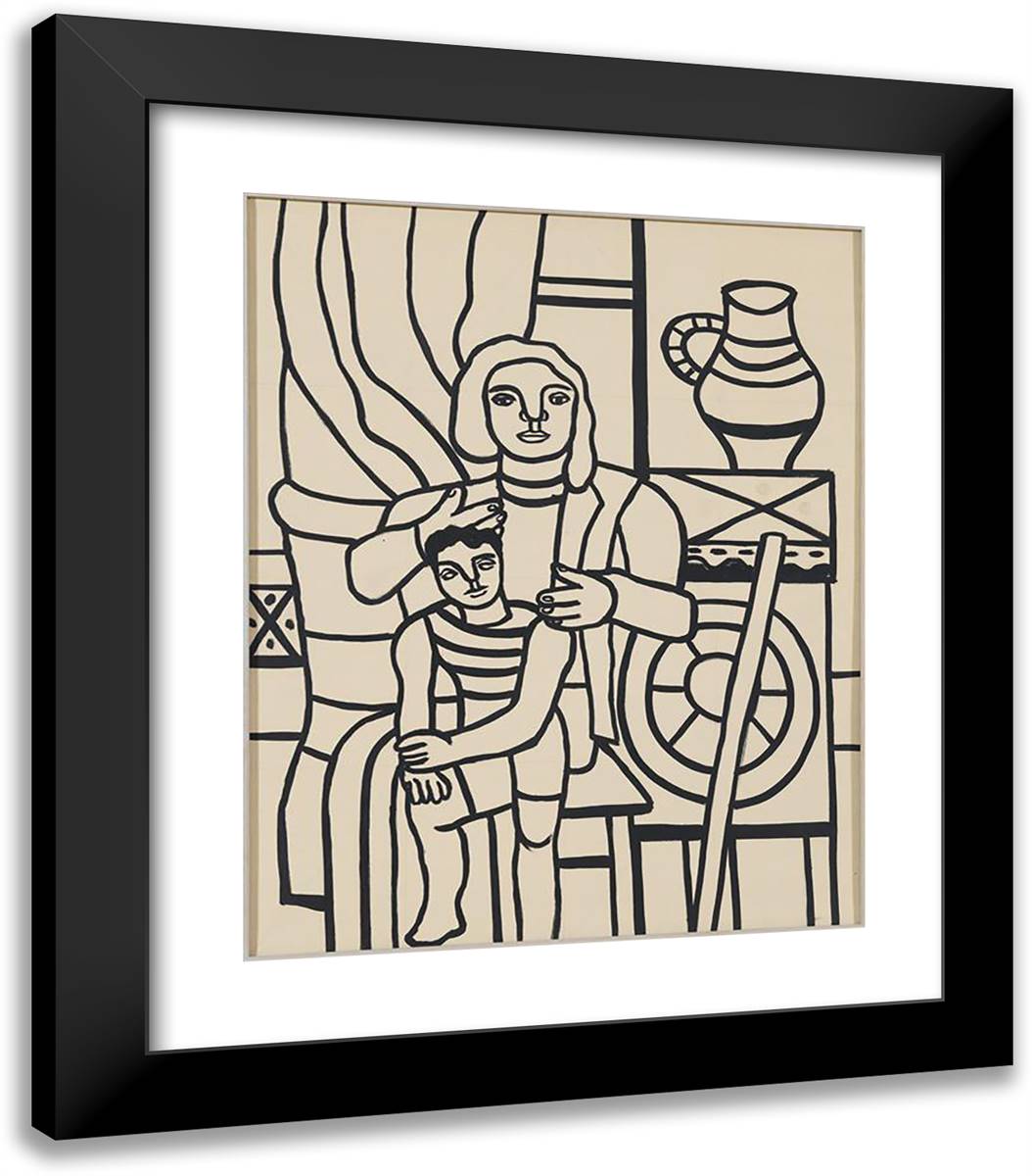 Mother and Child 20x23 Black Modern Wood Framed Art Print Poster by Leger, Fernand