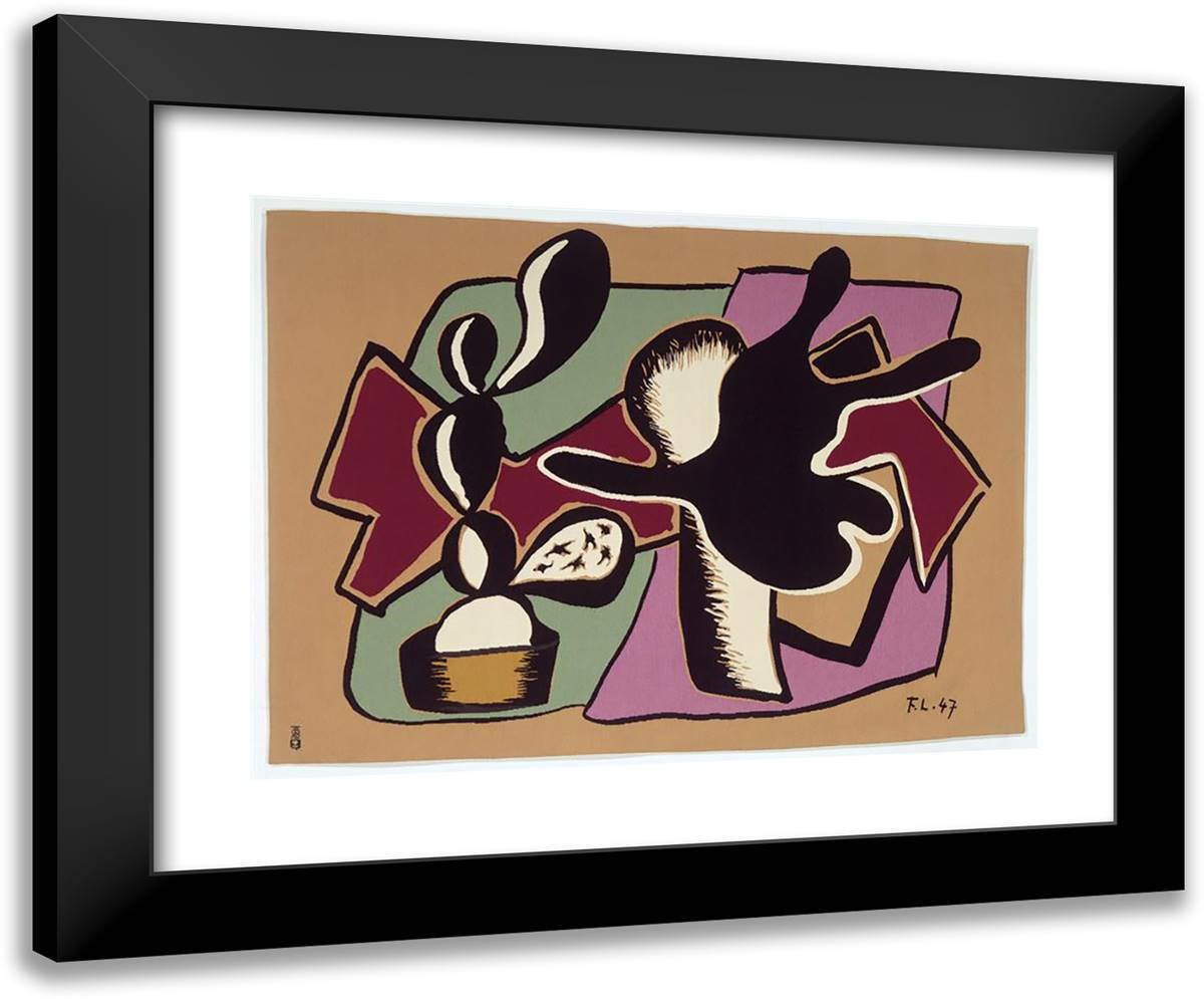 Plant Black 24x20 Black Modern Wood Framed Art Print Poster by Leger, Fernand