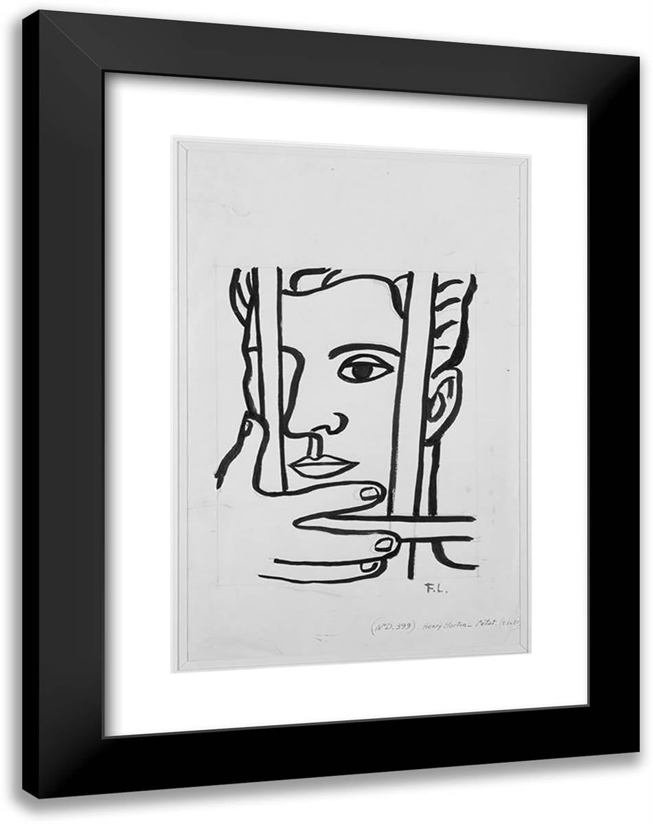 Portrait of Henri Martin 18x24 Black Modern Wood Framed Art Print Poster by Leger, Fernand