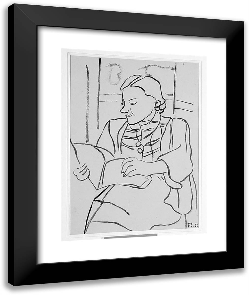 Portrait of Nadia 20x24 Black Modern Wood Framed Art Print Poster by Leger, Fernand