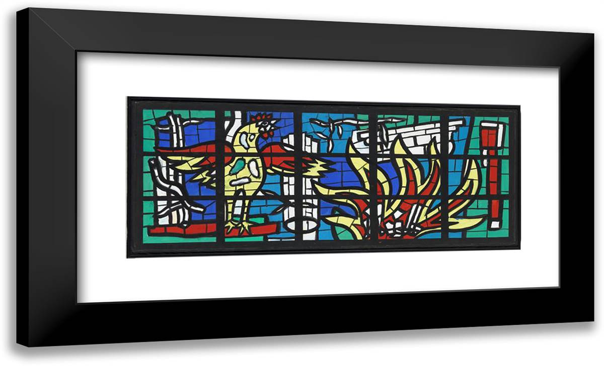 Project Window (Audincourt) 24x15 Black Modern Wood Framed Art Print Poster by Leger, Fernand