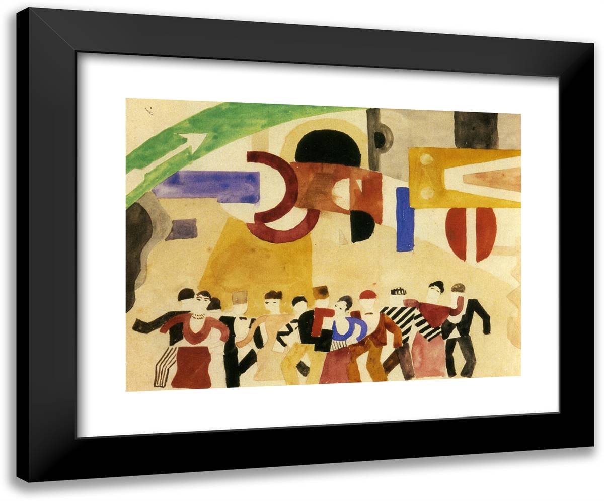 Skating Rink Drawing of Decoration 24x20 Black Modern Wood Framed Art Print Poster by Leger, Fernand