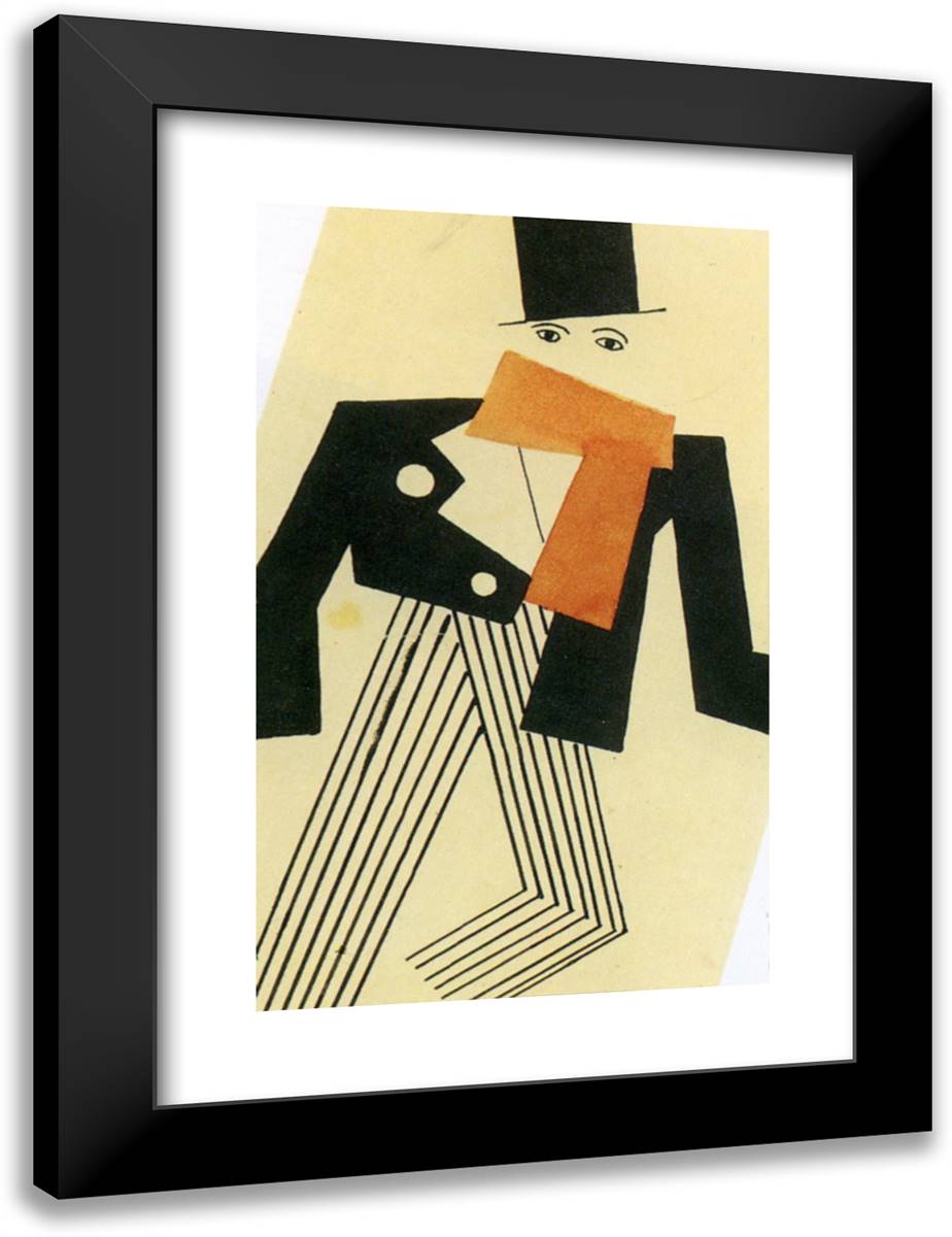 Skating Rink the Insane Drawing of Costume for Jean Börlin 18x24 Black Modern Wood Framed Art Print Poster by Leger, Fernand