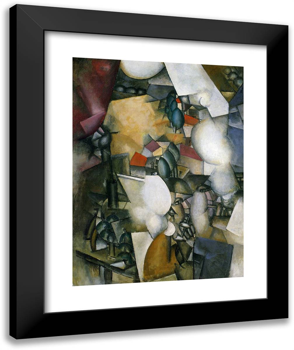 Smokers 20x24 Black Modern Wood Framed Art Print Poster by Leger, Fernand
