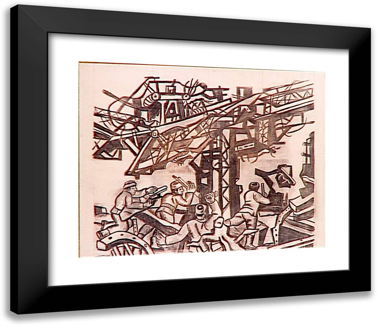 Stalingrad 23x20 Black Modern Wood Framed Art Print Poster by Leger, Fernand