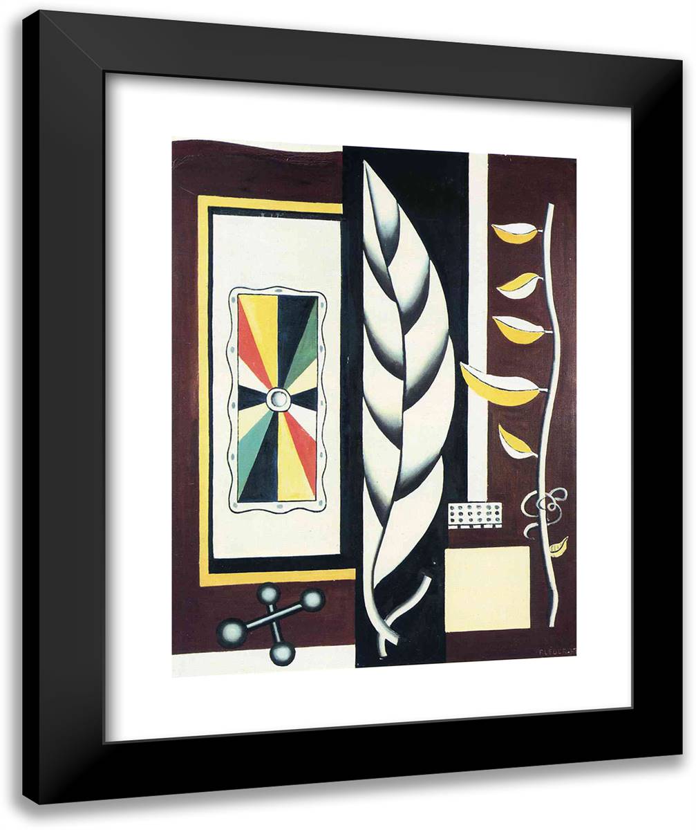 Still Life Composition Leaf 20x24 Black Modern Wood Framed Art Print Poster by Leger, Fernand