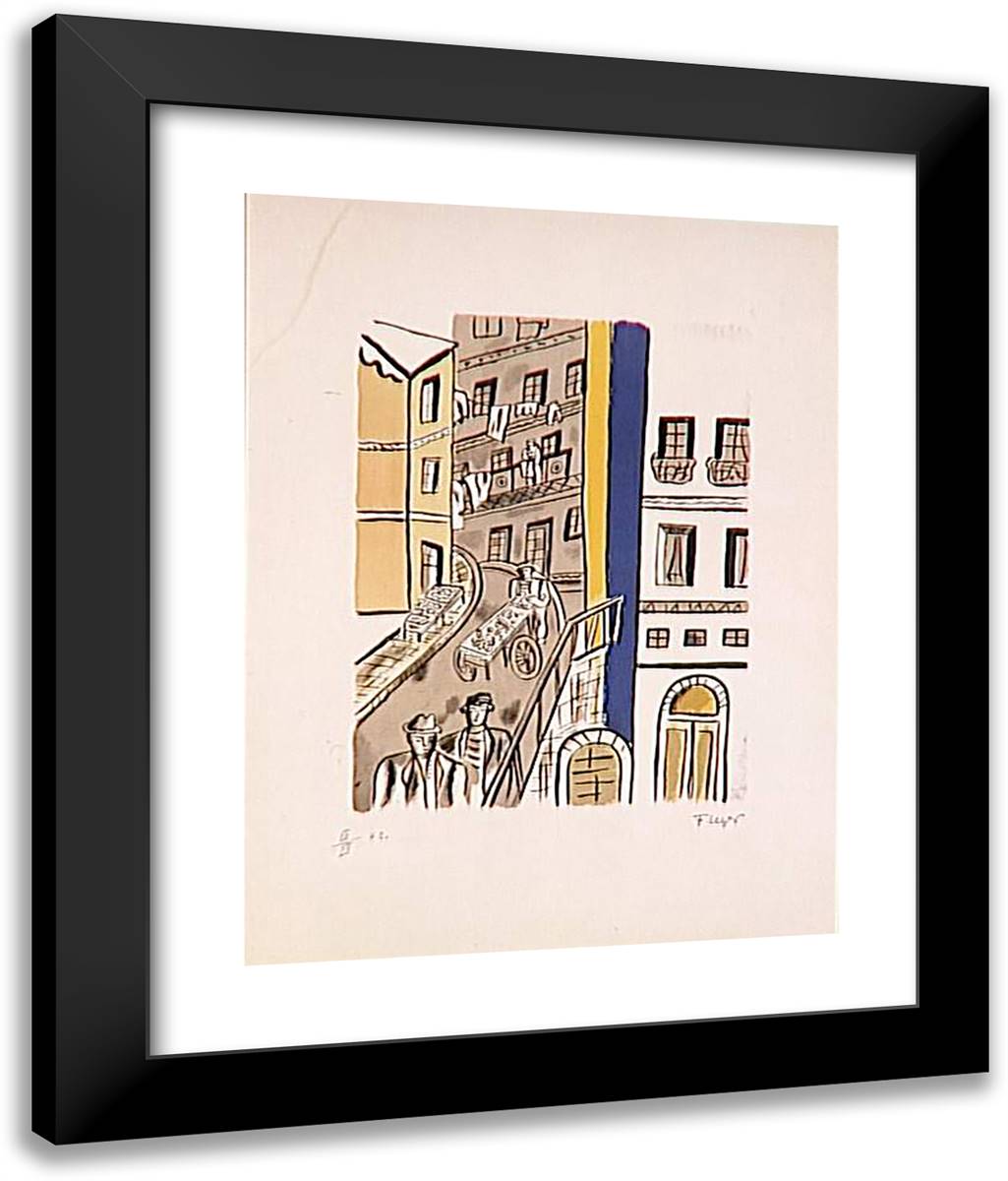 Street 20x24 Black Modern Wood Framed Art Print Poster by Leger, Fernand