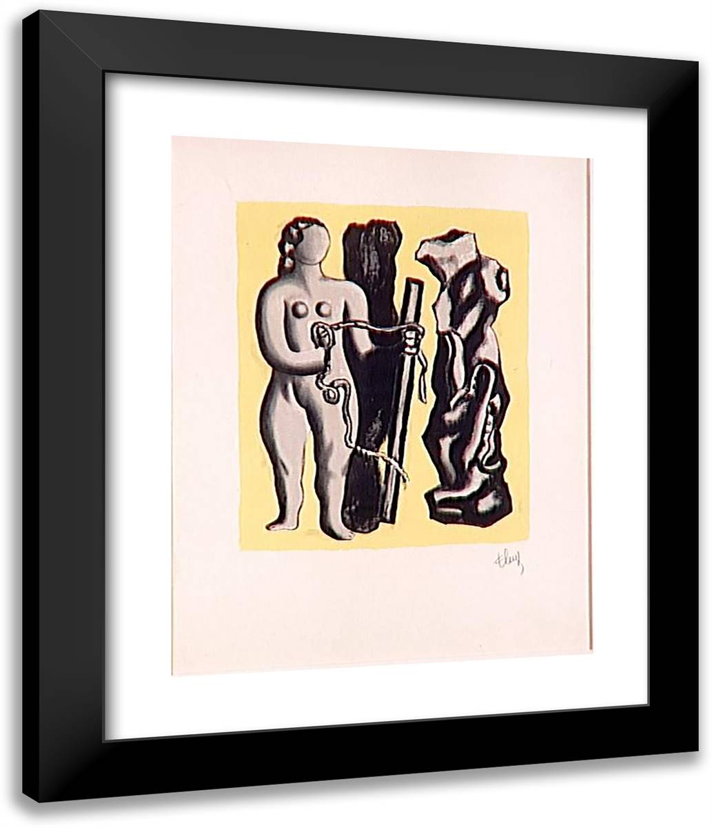 The Alignment Star 20x24 Black Modern Wood Framed Art Print Poster by Leger, Fernand