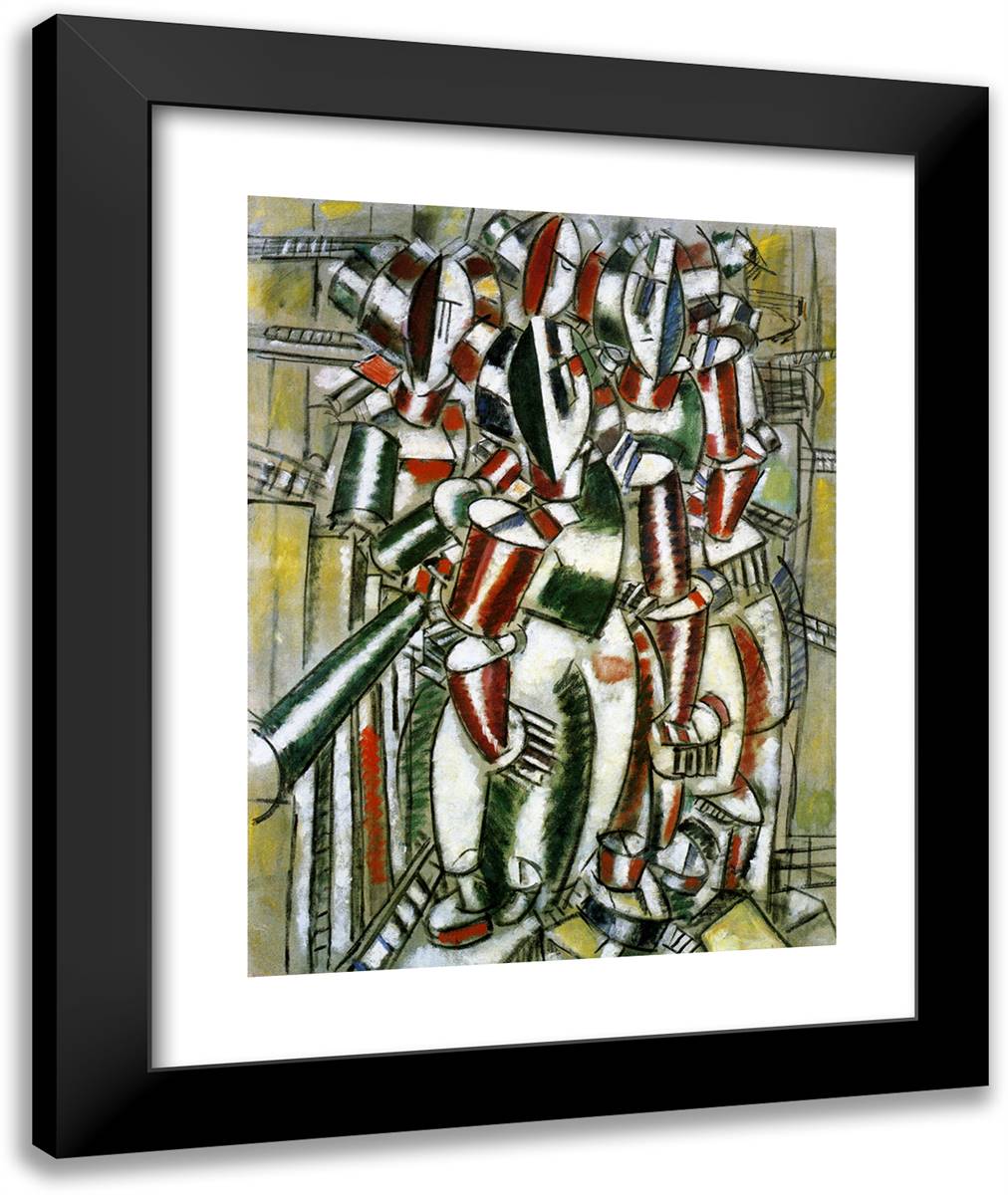 The Balcony 20x24 Black Modern Wood Framed Art Print Poster by Leger, Fernand