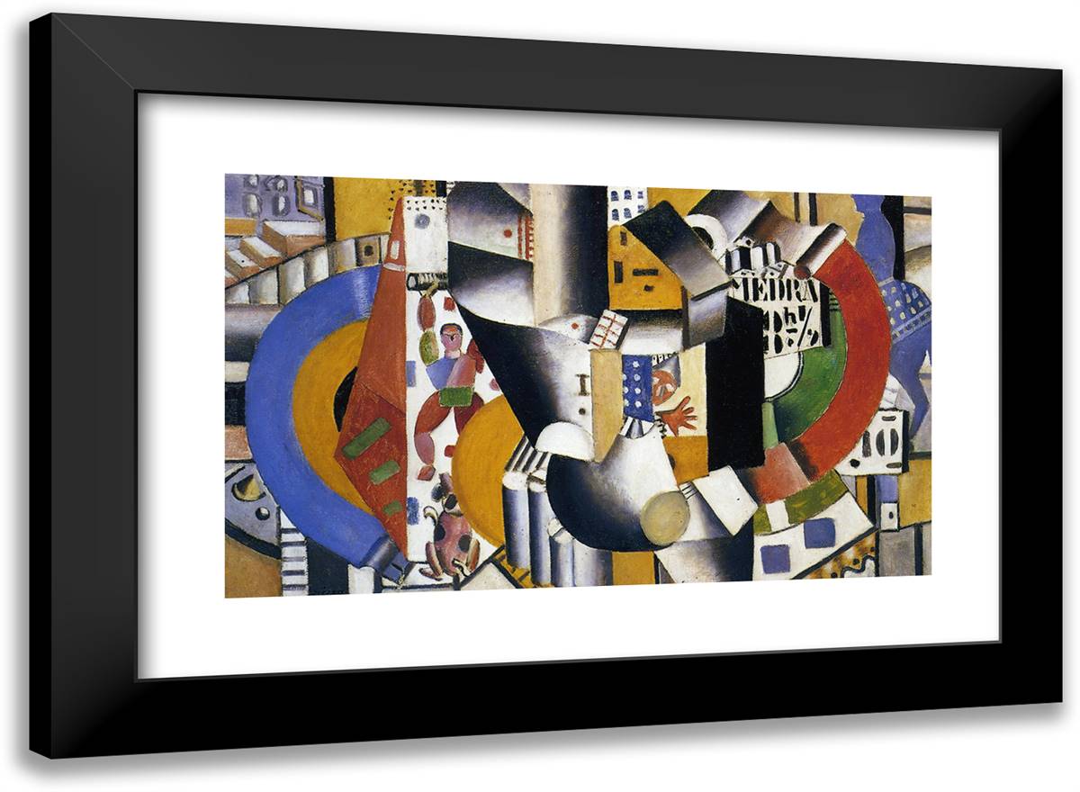 The Circus 24x18 Black Modern Wood Framed Art Print Poster by Leger, Fernand