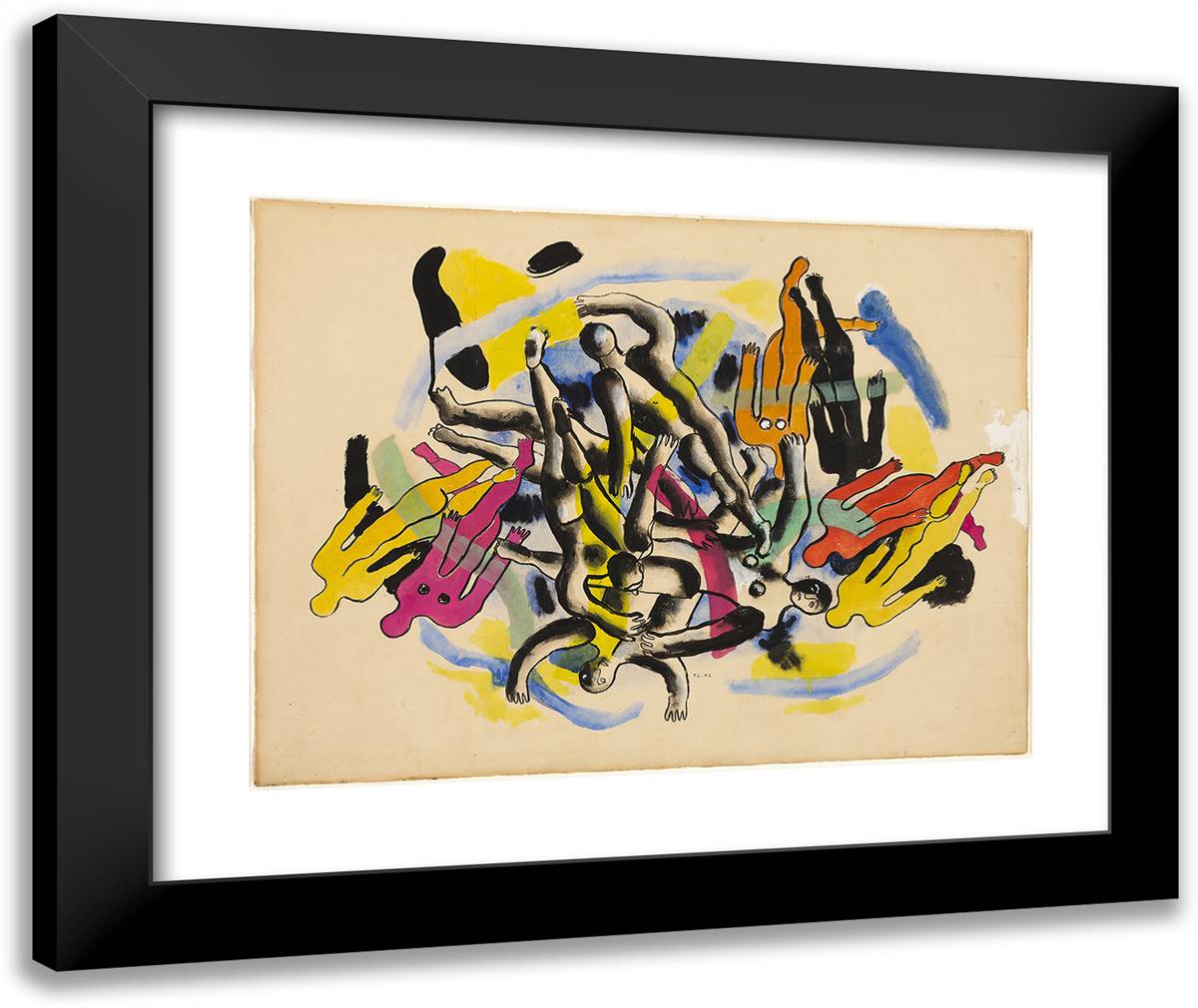 The Divers 24x20 Black Modern Wood Framed Art Print Poster by Leger, Fernand