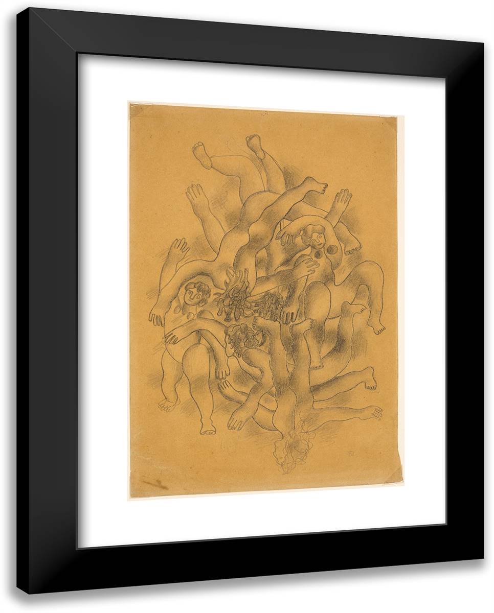 The Divers_1 19x24 Black Modern Wood Framed Art Print Poster by Leger, Fernand