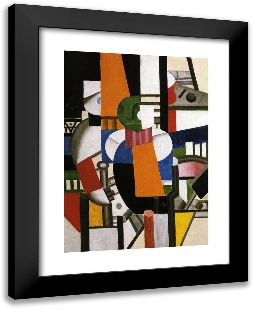 The Man with the Cane 19x24 Black Modern Wood Framed Art Print Poster by Leger, Fernand