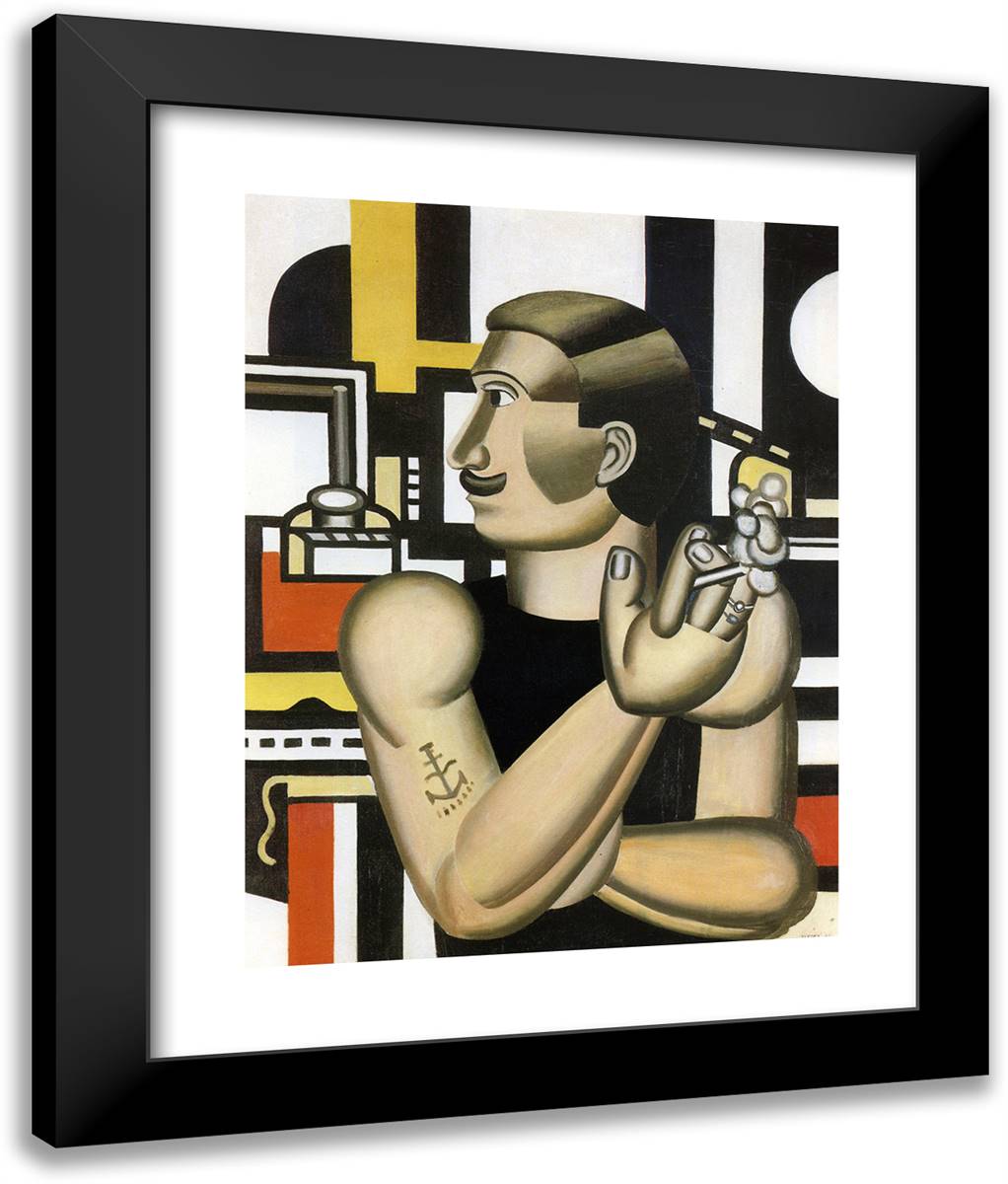 The Mechanic 20x24 Black Modern Wood Framed Art Print Poster by Leger, Fernand