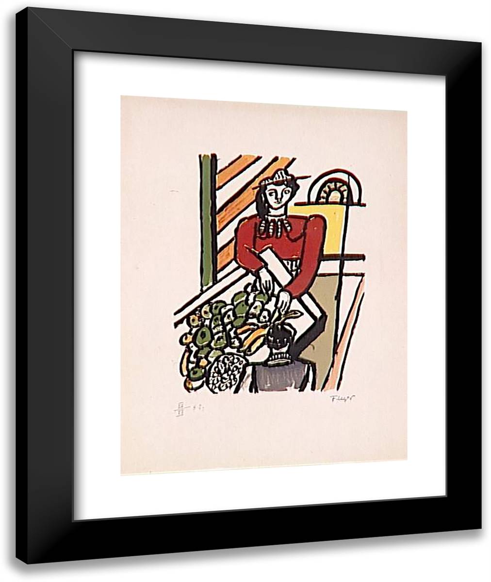 The Merchant of Four Seasons 20x24 Black Modern Wood Framed Art Print Poster by Leger, Fernand