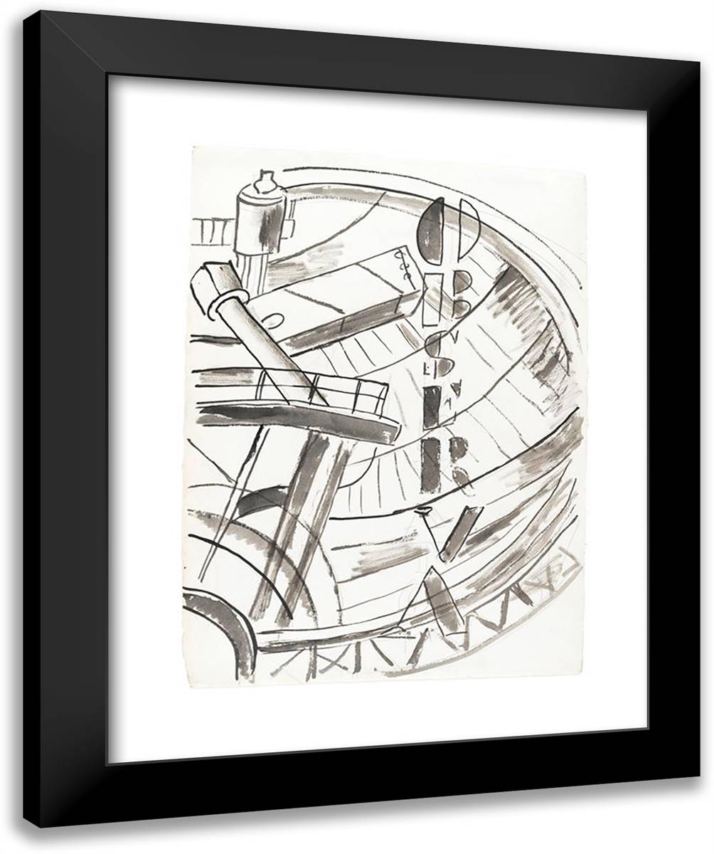 The Observatory, Study for the City 20x24 Black Modern Wood Framed Art Print Poster by Leger, Fernand
