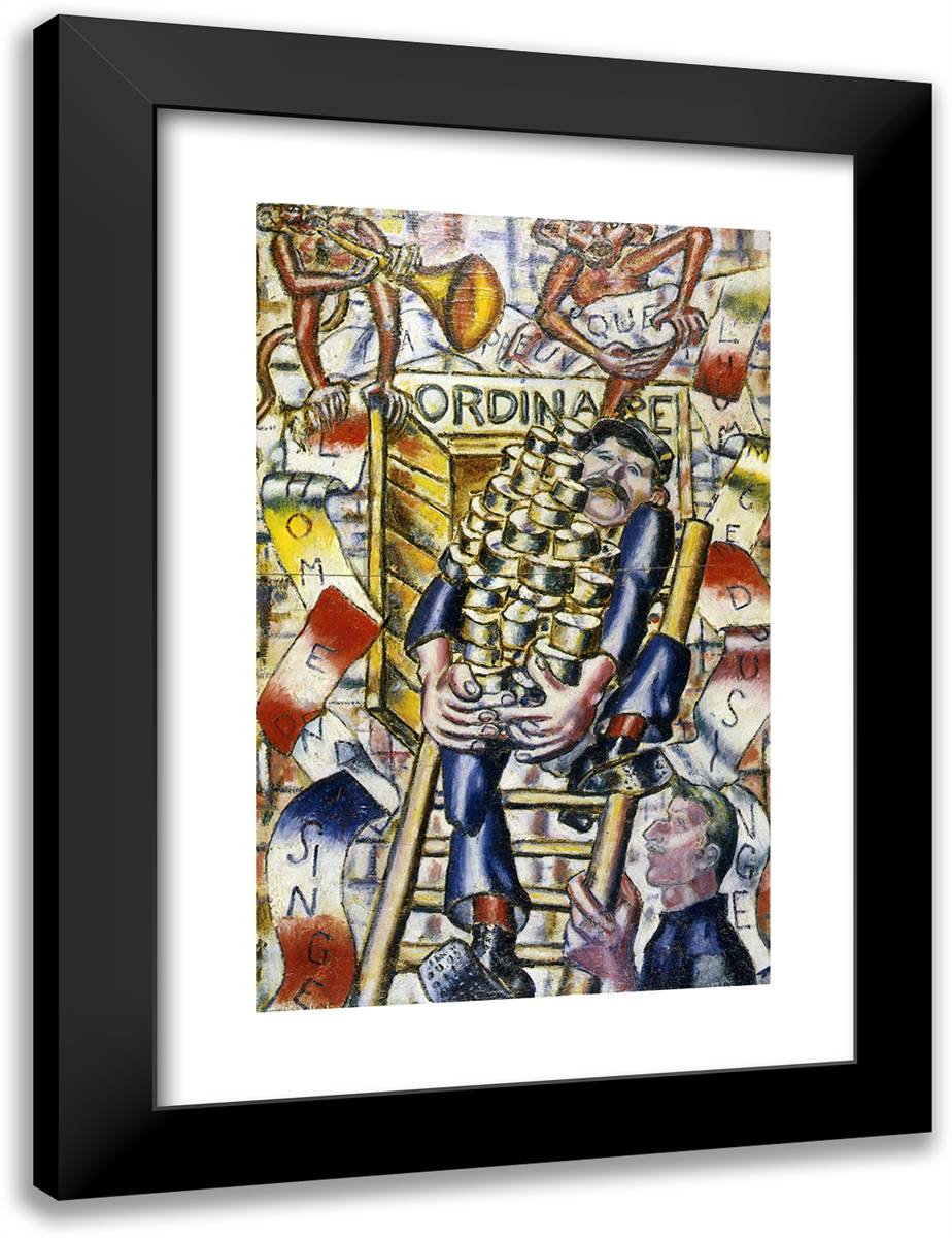 The Proof That the Man Descent Monkey 18x24 Black Modern Wood Framed Art Print Poster by Leger, Fernand