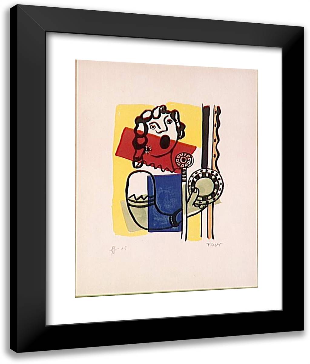 The Singer on the Radio 20x24 Black Modern Wood Framed Art Print Poster by Leger, Fernand