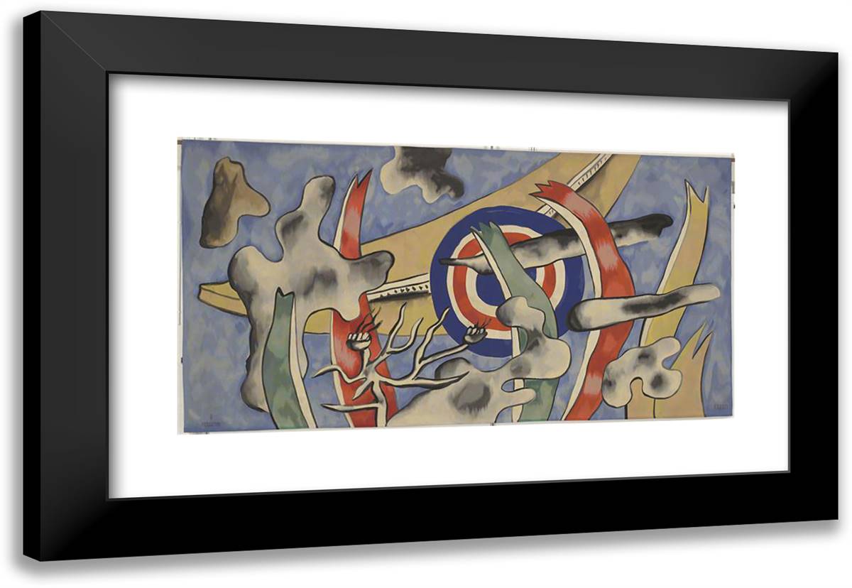 The Skies of France 24x17 Black Modern Wood Framed Art Print Poster by Leger, Fernand