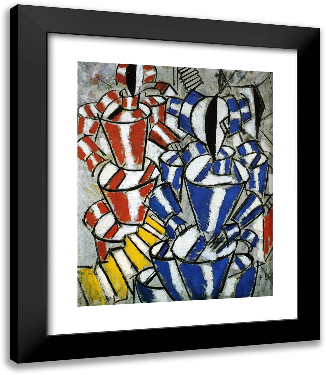 The Staircase 20x23 Black Modern Wood Framed Art Print Poster by Leger, Fernand