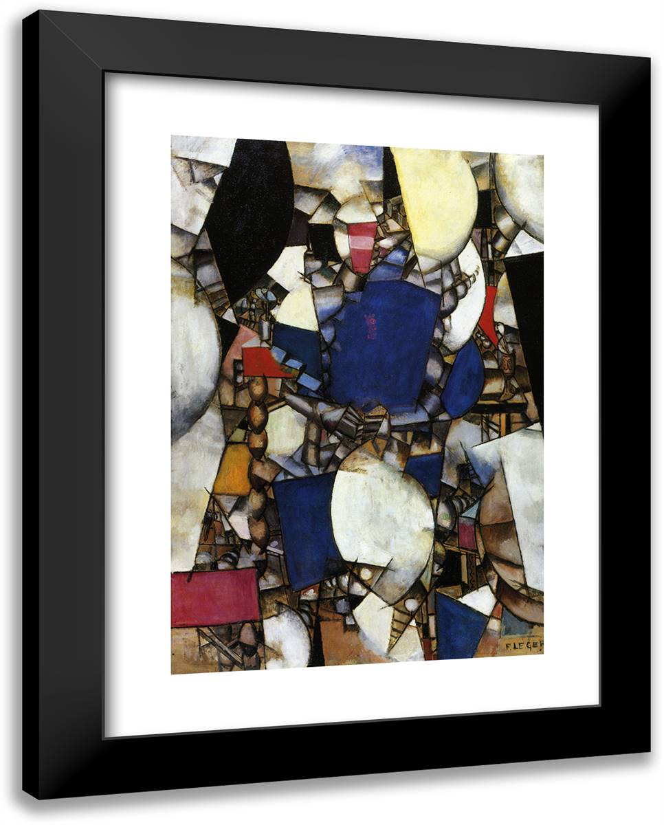 The Woman in Blue 19x24 Black Modern Wood Framed Art Print Poster by Leger, Fernand