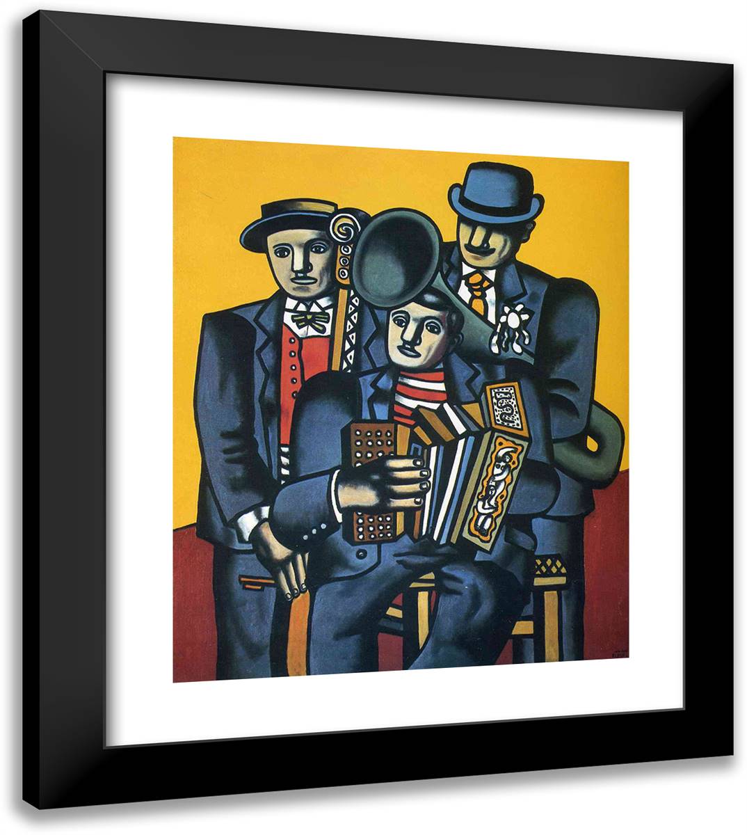 Three Musicians 20x23 Black Modern Wood Framed Art Print Poster by Leger, Fernand