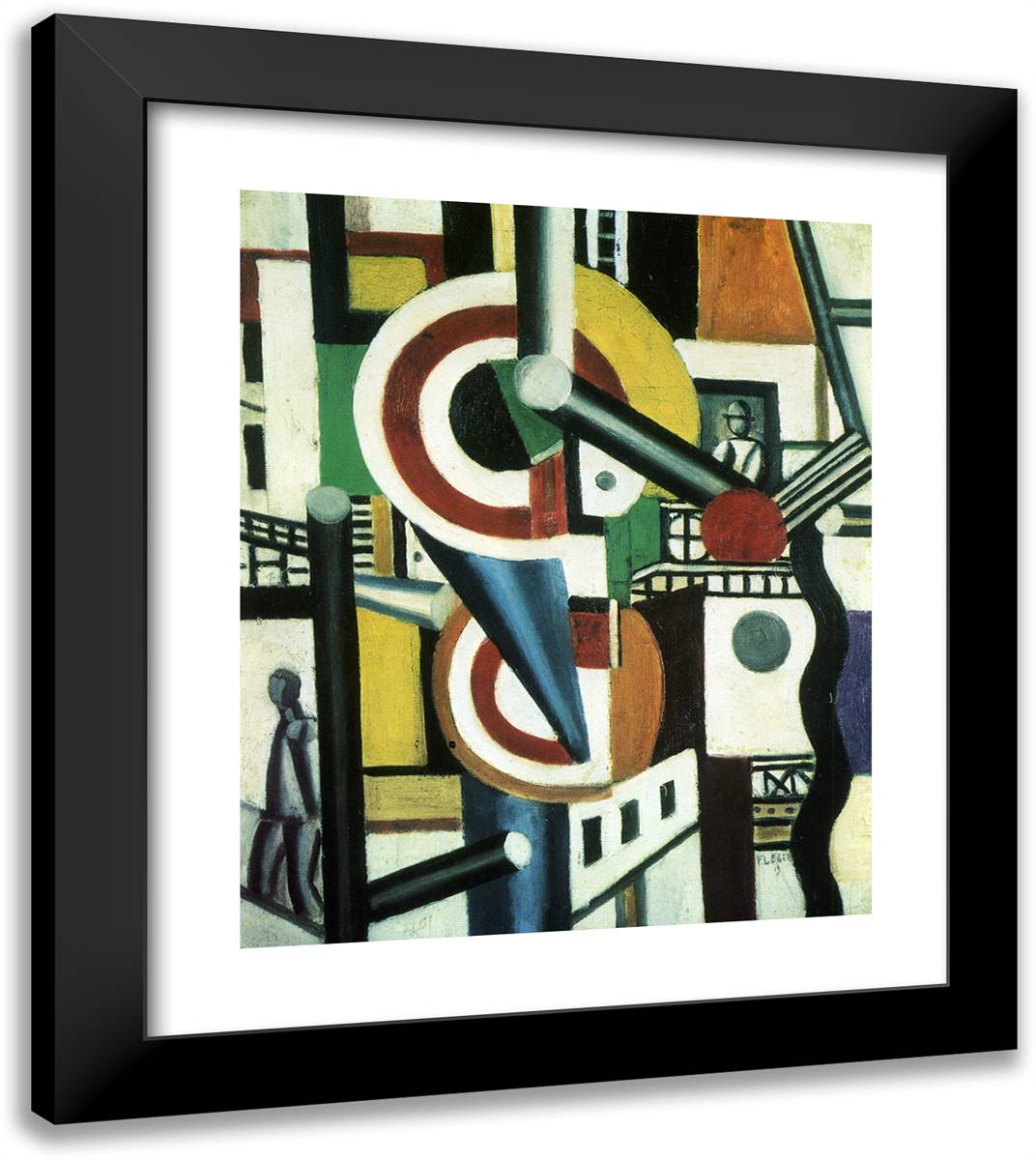 Two Discs in the City 20x23 Black Modern Wood Framed Art Print Poster by Leger, Fernand