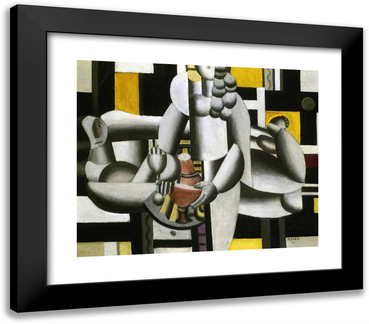 Two Women and Still Life 1St State 23x20 Black Modern Wood Framed Art Print Poster by Leger, Fernand