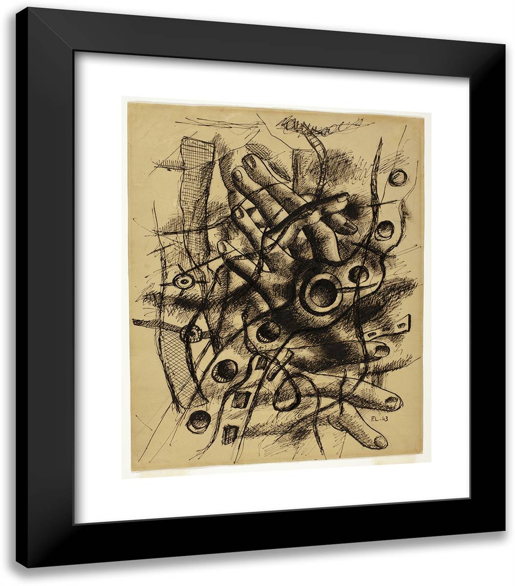 Untitled 20x23 Black Modern Wood Framed Art Print Poster by Leger, Fernand