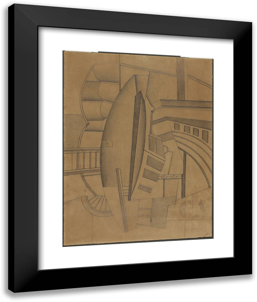 Viaduct 20x24 Black Modern Wood Framed Art Print Poster by Leger, Fernand