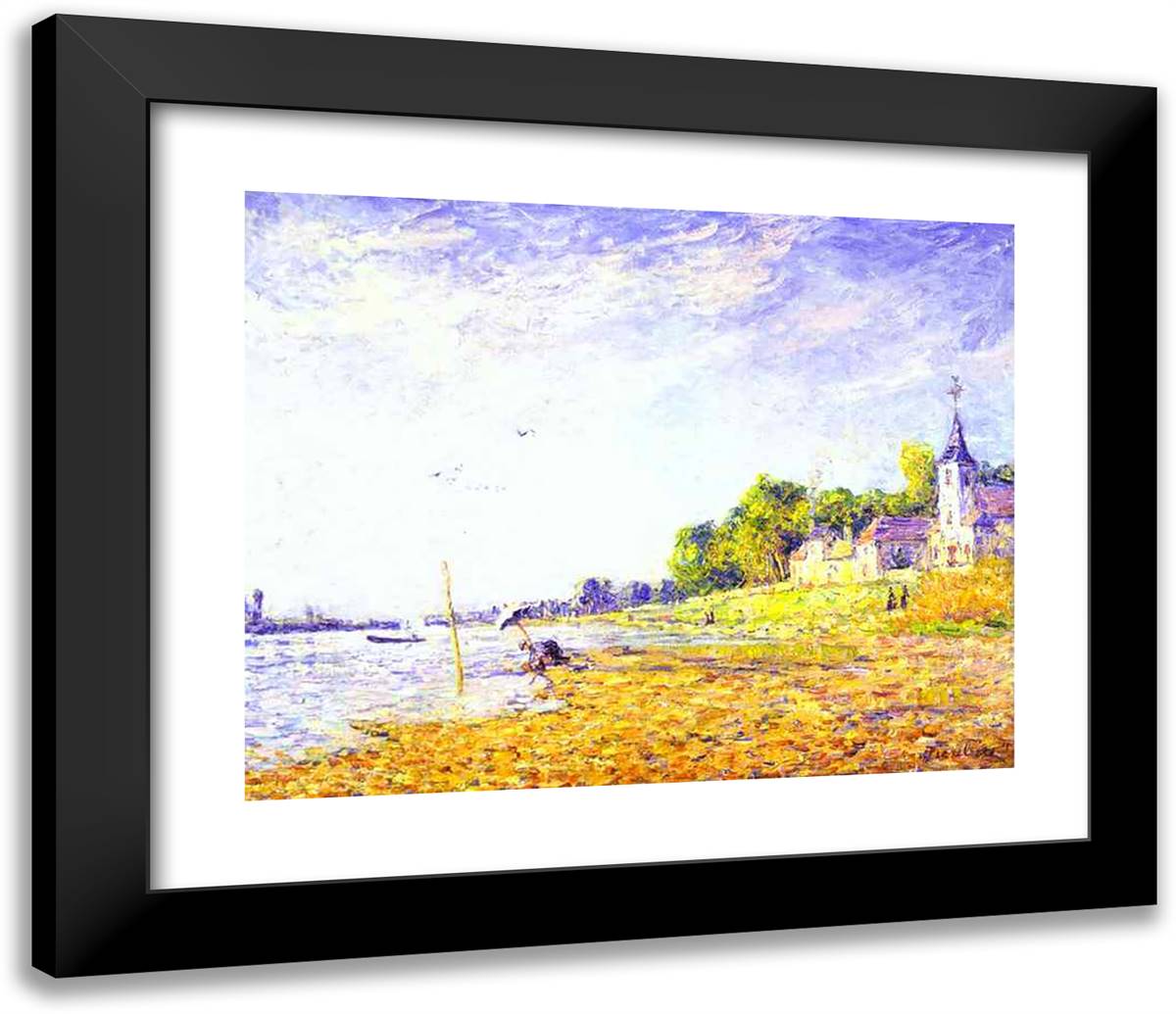 Bank at Poissy 23x20 Black Modern Wood Framed Art Print Poster by Picabia, Francis